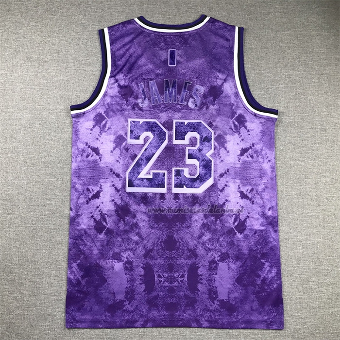 Camiseta Los Angeles Lakers LeBron James NO 23 Select Series 2023 Violeta